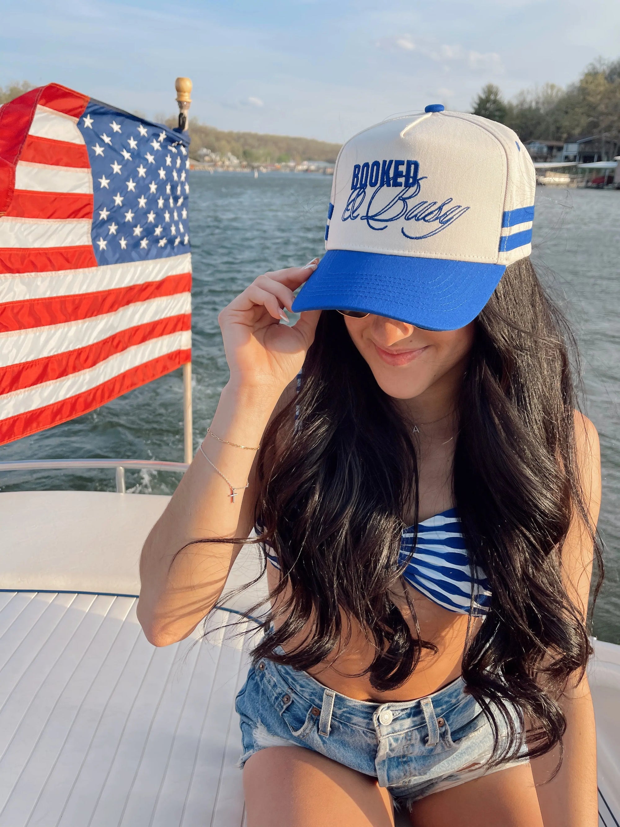 Booked and Busy - Royal Blue Vintage Trucker Hat KenzKustomz