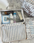Western Blues Striped - Clear Coat Toiletry Case KenzKustomz