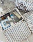 Western Blues Striped - Clear Coat Toiletry Case KenzKustomz