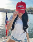 Living the American Dream - Red and Navy Vintage Trucker Hat