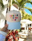 Here for the Fun of it - Baby Blue Corduroy Trucker Hat - PREORDER