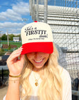 That's a Firstttt Down Vintage Trucker Hat - Red