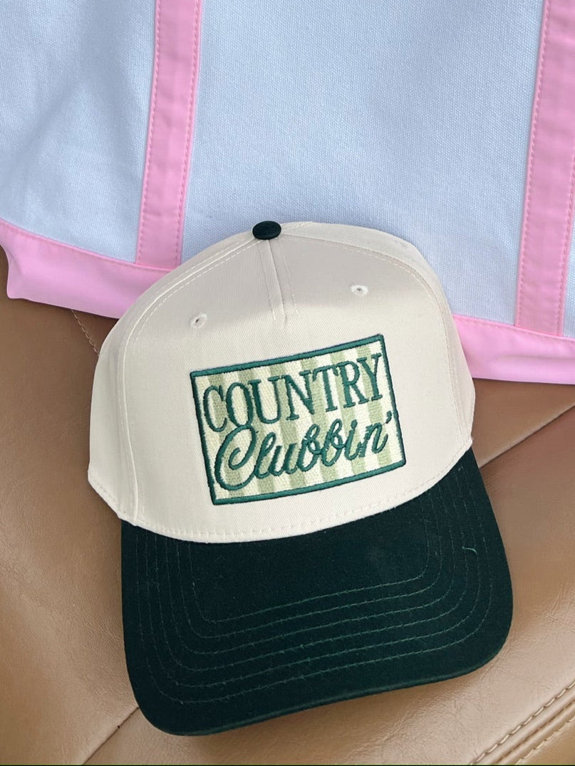 Country Clubbin' - Green Vintage Trucker Hat KenzKustomz