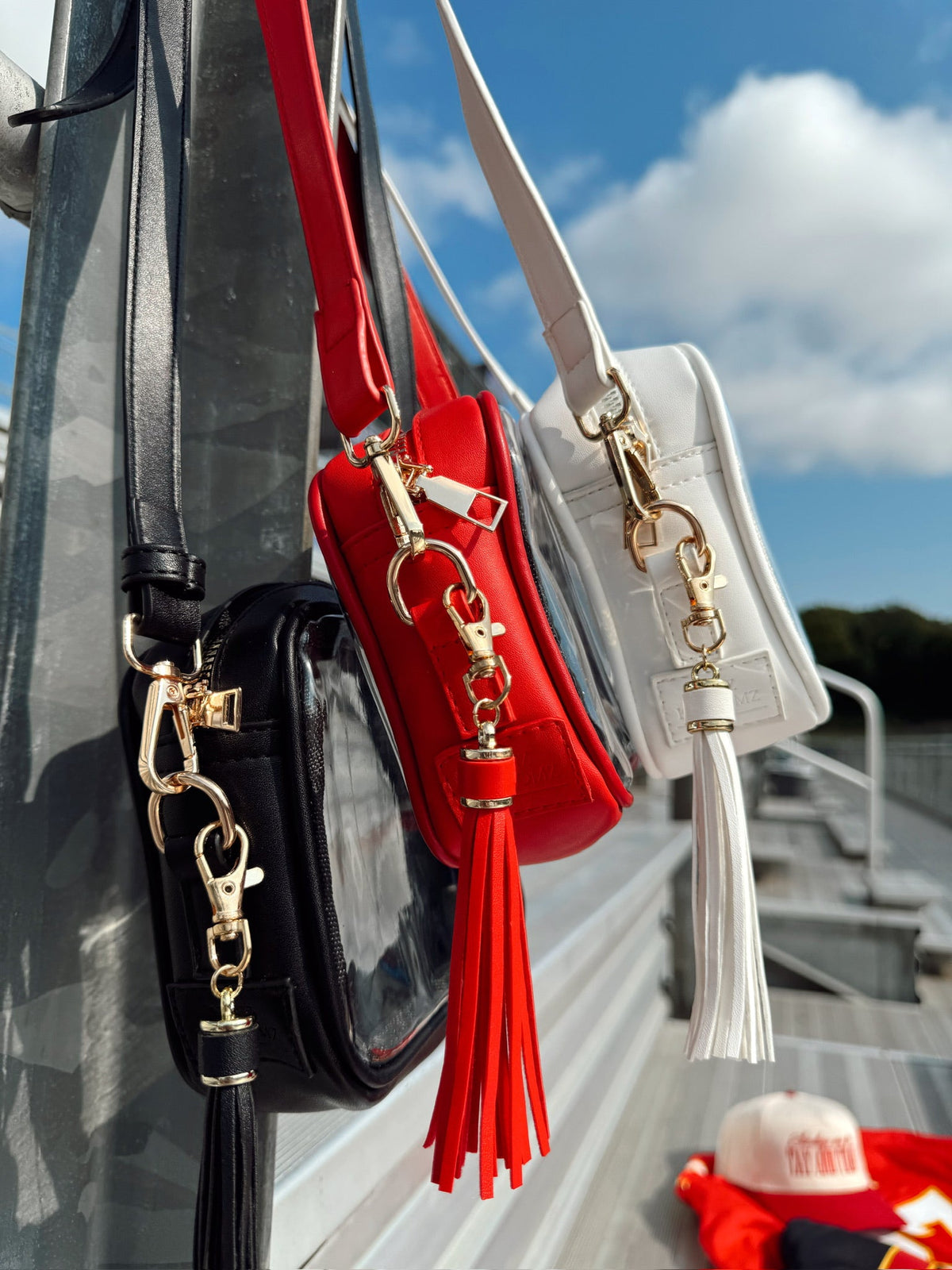 Red Stadium Approved Clear Purse With Tassle KenzKustomz