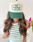 God is Good - Green Vintage Trucker Hat