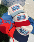 God Bless America - Vintage Trucker Hat KenzKustomz