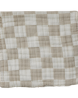 Taupe Checkered Burp Cloth