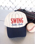 Swing Batter Batter - Navy Pinstripe Trucker Hat KenzKustomz