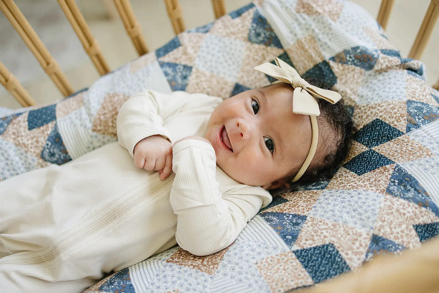 Patchwork Print Muslin Swaddle Blanket Mebie Baby
