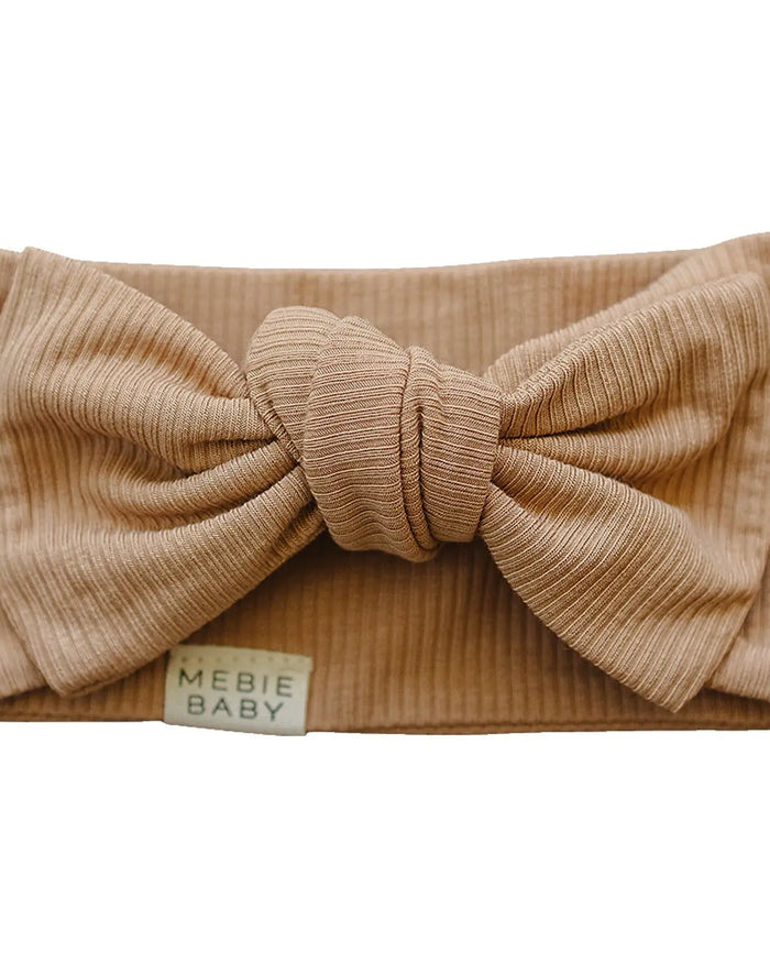 Latte Ribbed Bamboo Head Wrap Mebie Baby