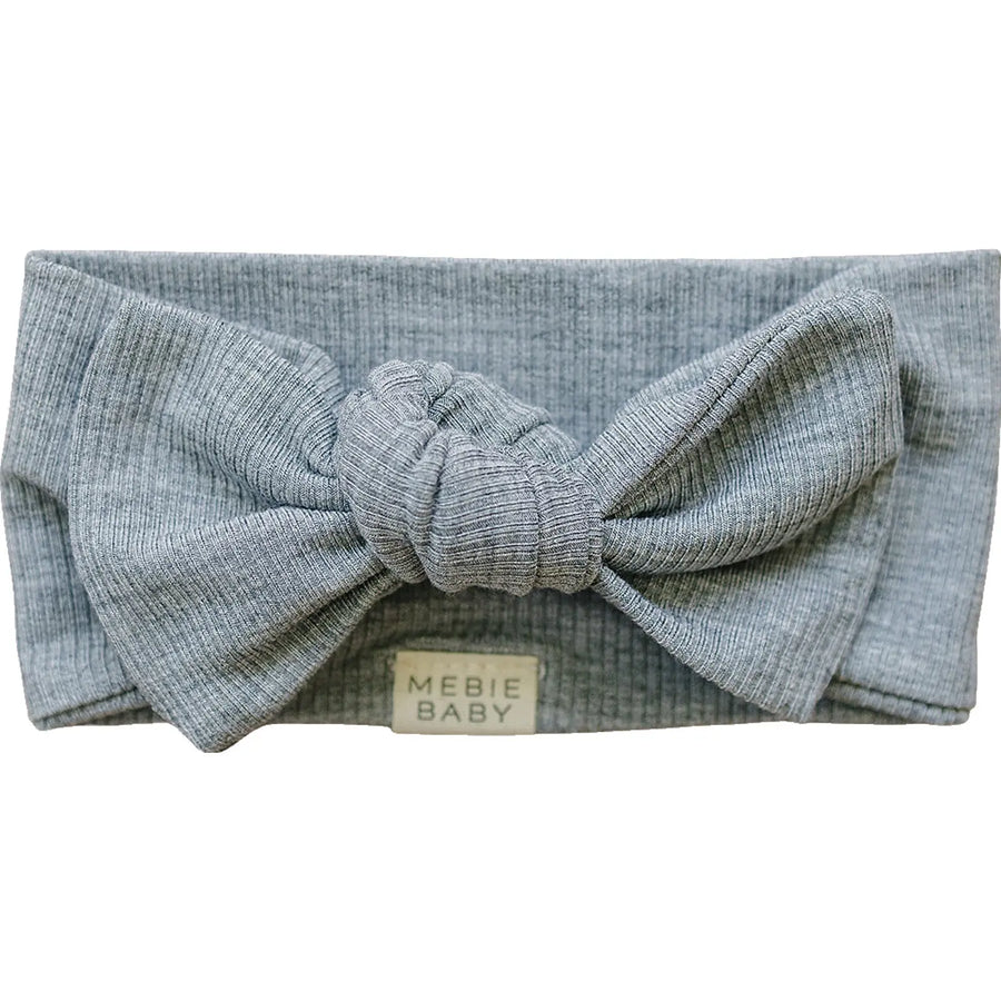 Heather Grey Ribbed Bamboo Head Wrap Mebie Baby