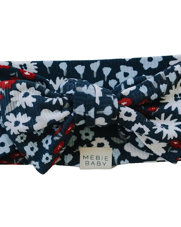 Americana Floral Ribbed Bamboo Head Wrap Mebie Baby