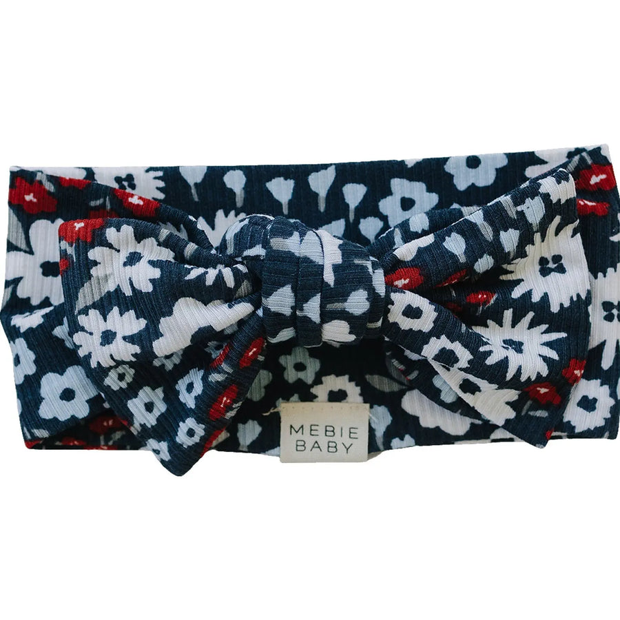 Americana Floral Ribbed Bamboo Head Wrap Mebie Baby