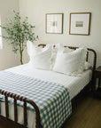 Dusty Blue Gingham Twin Muslin Quilt