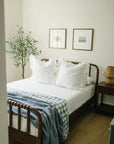 Dusty Blue Gingham Twin Muslin Quilt