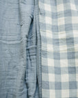 Dusty Blue Gingham Twin Muslin Quilt