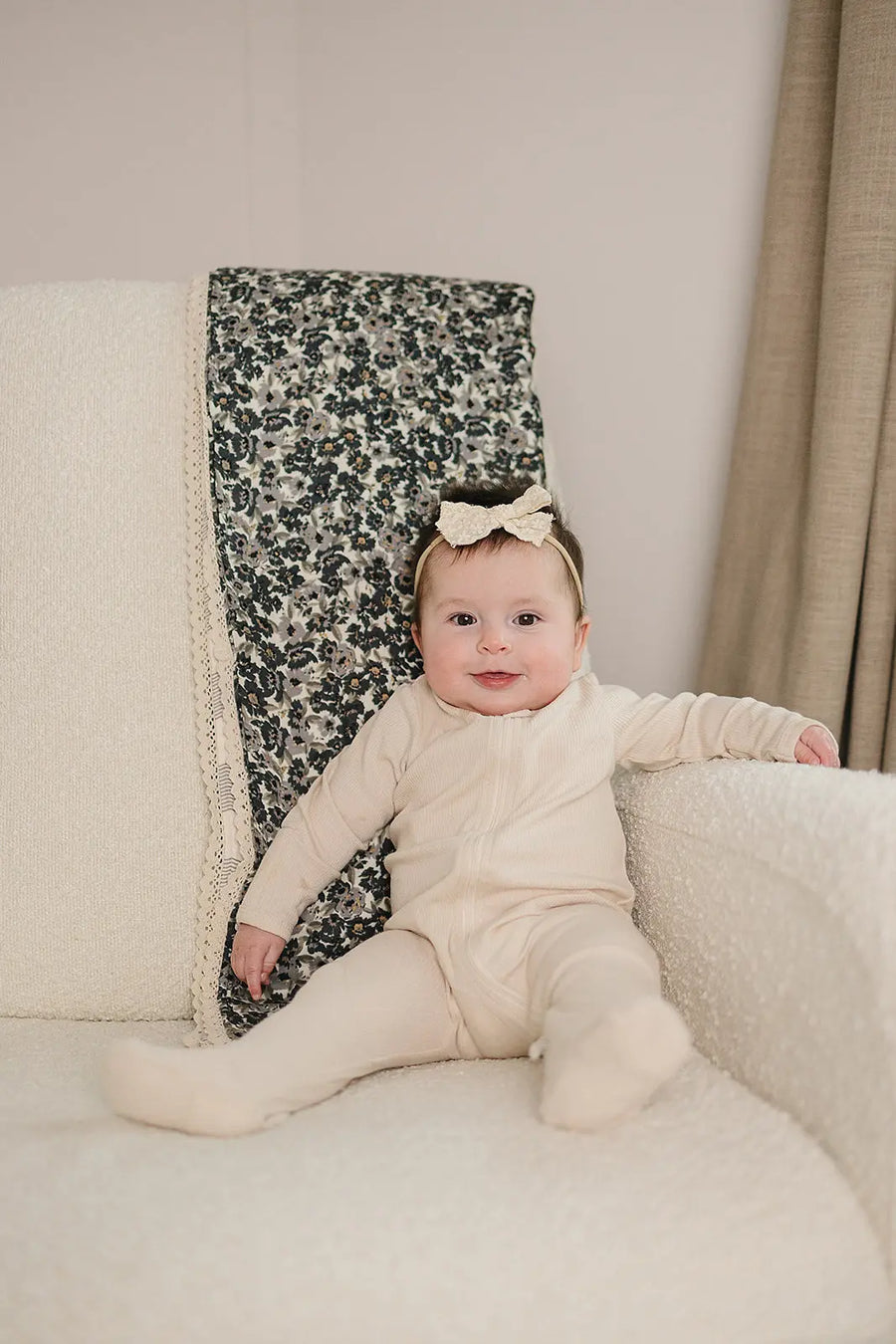 Liberty Floral + Coastal Plaid Lace Muslin Quilt Mebie Baby