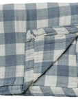 Dusty Blue Gingham Muslin Quilt