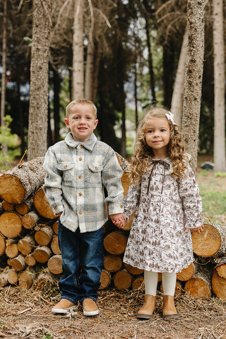 Grey Plaid Shacket Mebie Baby