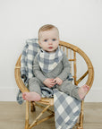 Dusty Blue Gingham Muslin Quilt