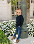 Navy Cable Knit Sweater