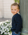 Navy Cable Knit Sweater