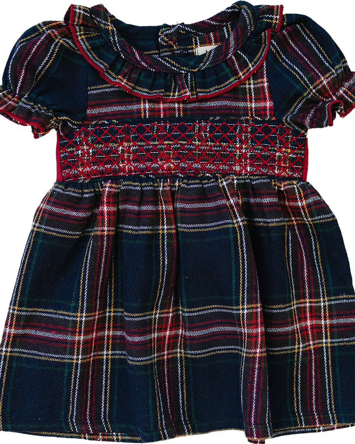 Christmas Plaid Smocked Dress Mebie Baby