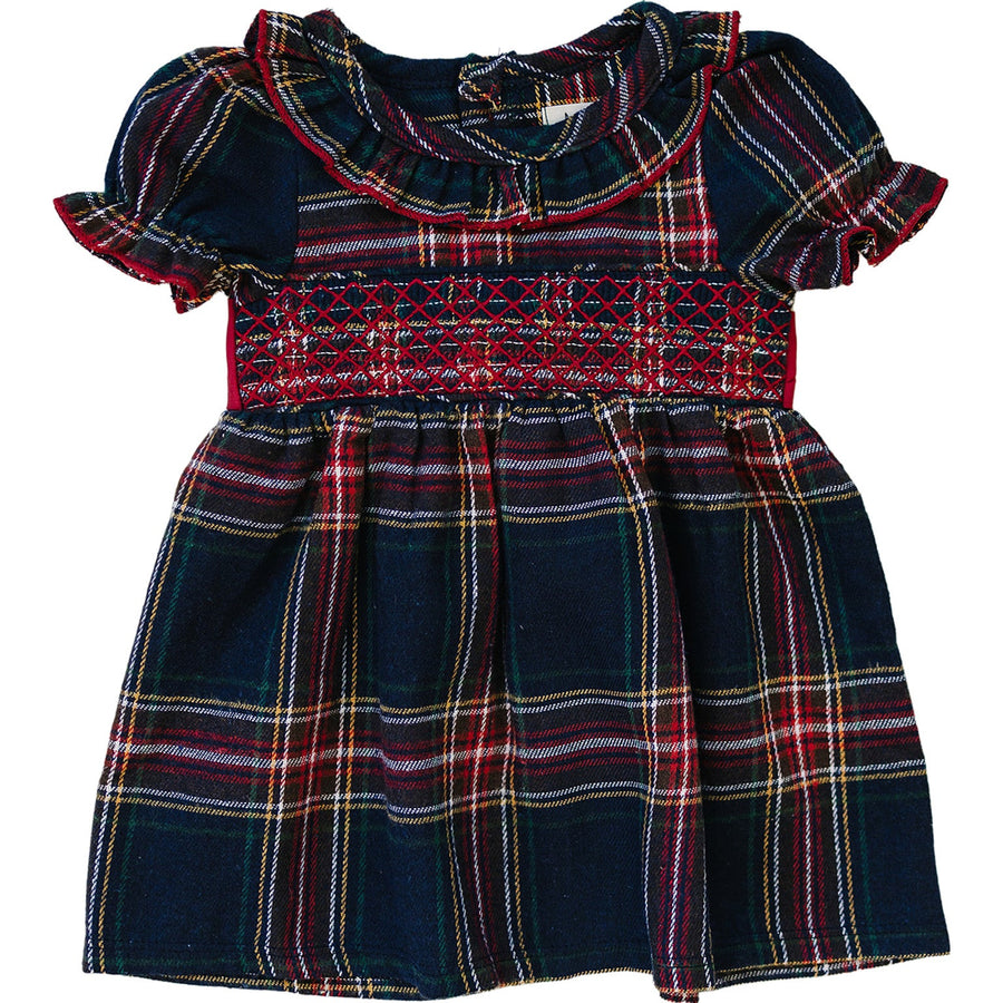 Christmas Plaid Smocked Dress Mebie Baby