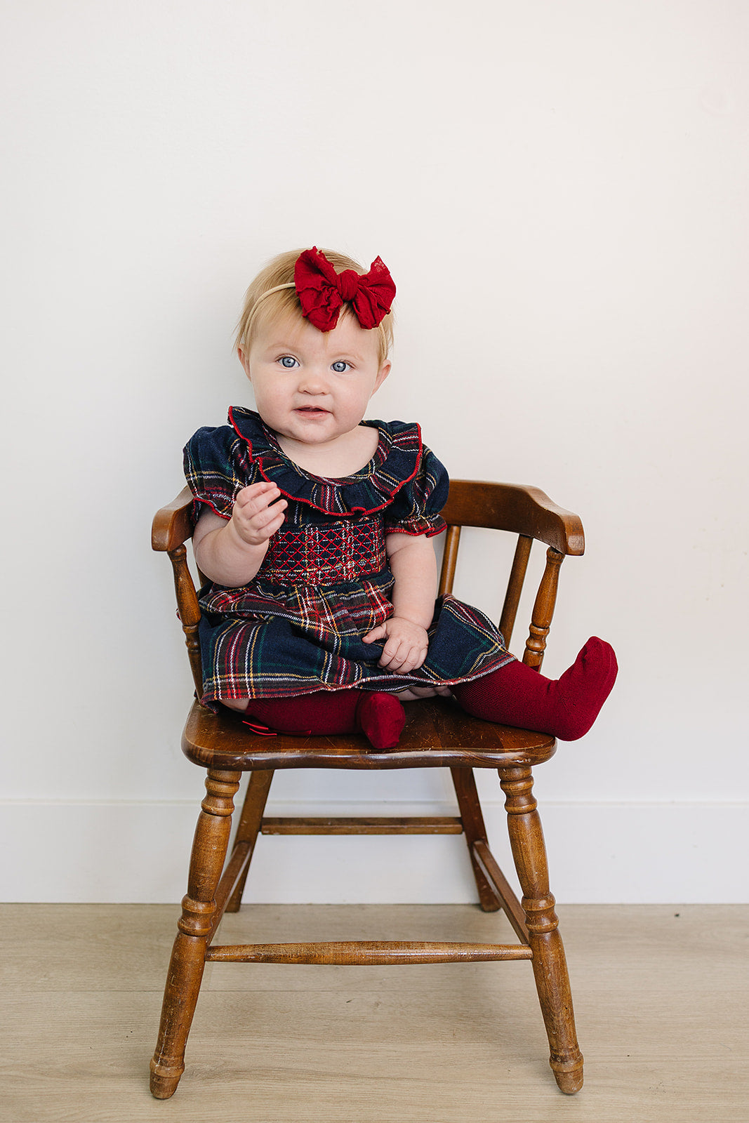 Christmas Plaid Smocked Dress Mebie Baby
