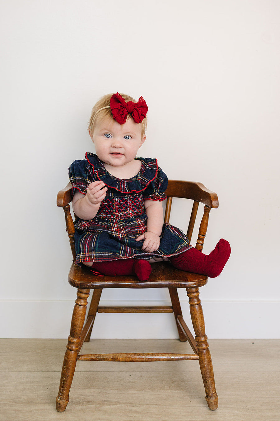 Christmas Plaid Smocked Dress Mebie Baby