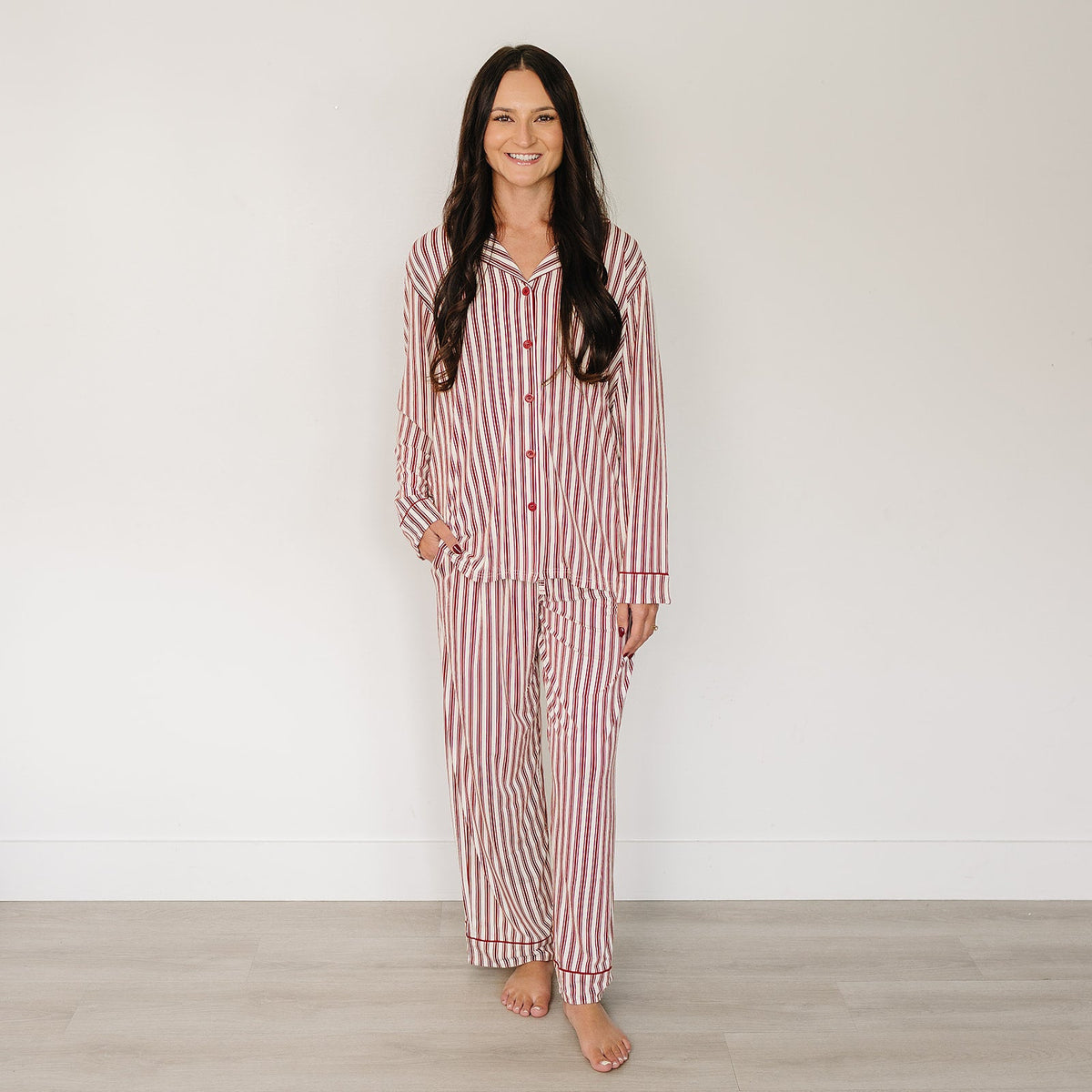 Adult Red Stripes Lounge Set Mebie Baby