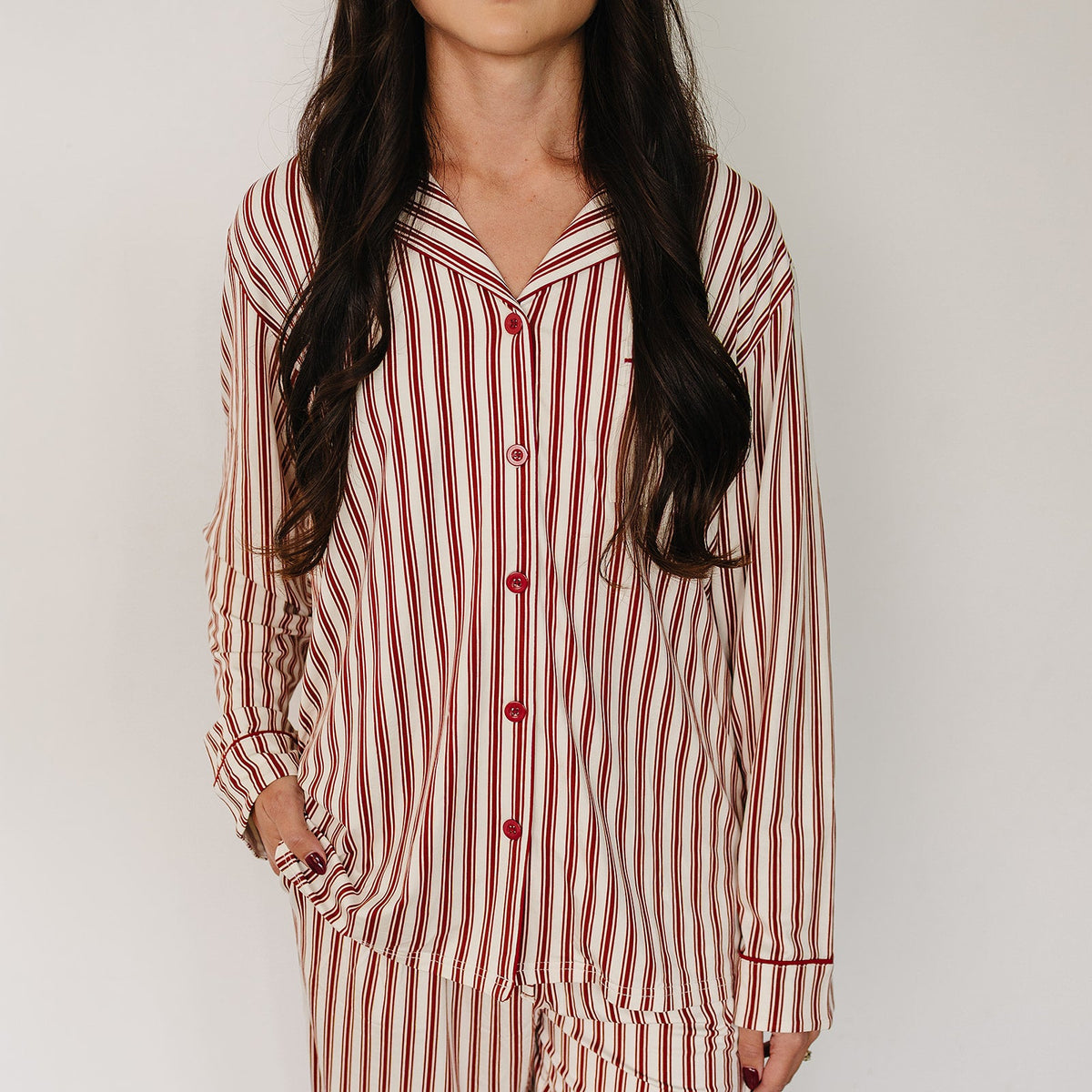 Adult Red Stripes Lounge Set Mebie Baby