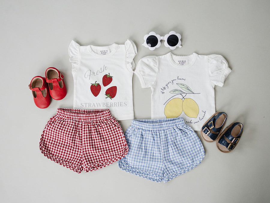 Red Gingham Shorts Mebie Baby