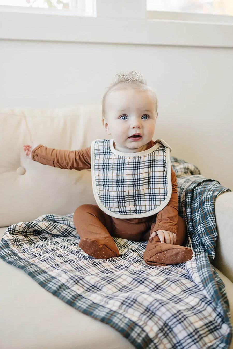 Vintage Plaid + Navy Plaid Muslin Quilt Mebie Baby
