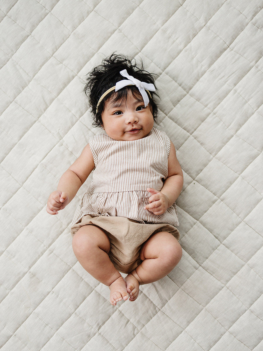 Tan Stripes Peplum Set Mebie Baby