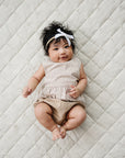 Tan Stripes Peplum Set