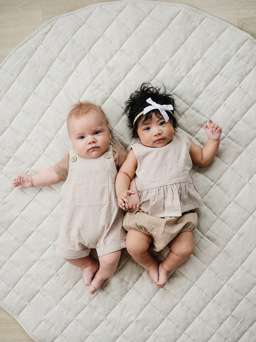 Tan Stripes Peplum Set Mebie Baby