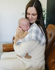 Coastal Plaid Muslin Burp Cloth