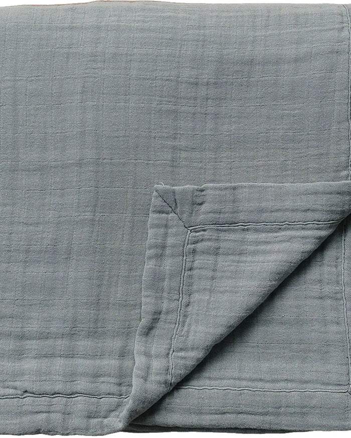 Dusty Blue Muslin Quilt Mebie Baby