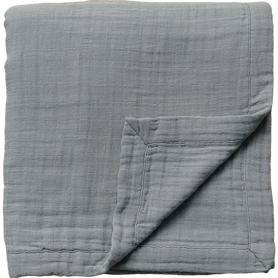 Dusty Blue Muslin Quilt Mebie Baby