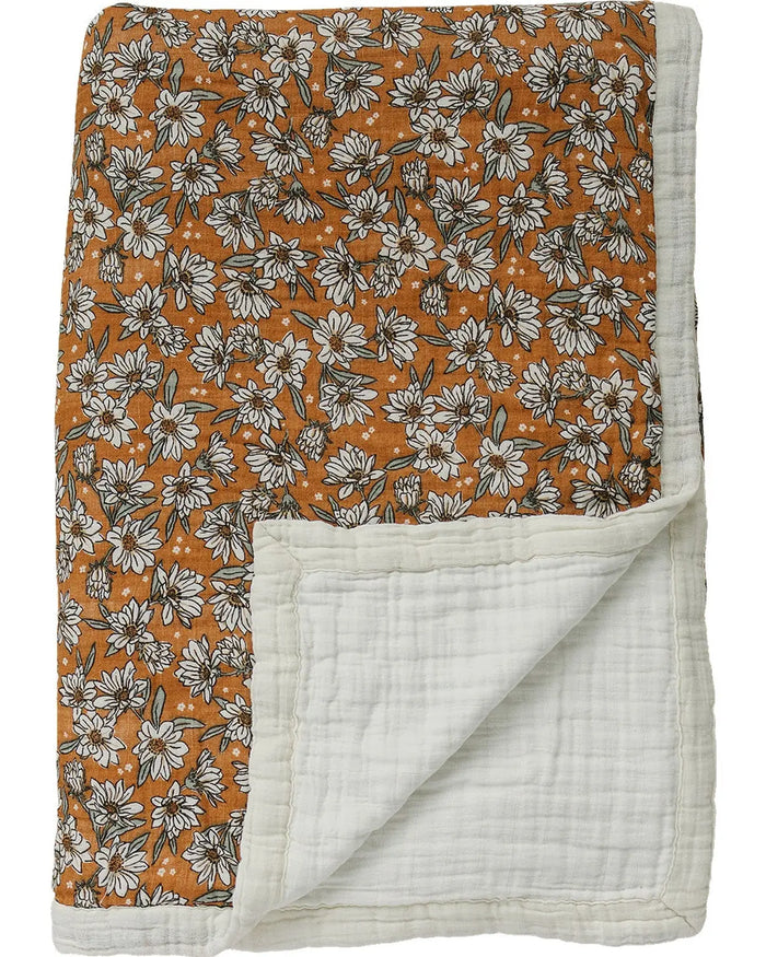 Magnolia Floral Twin Muslin Quilt Mebie Baby
