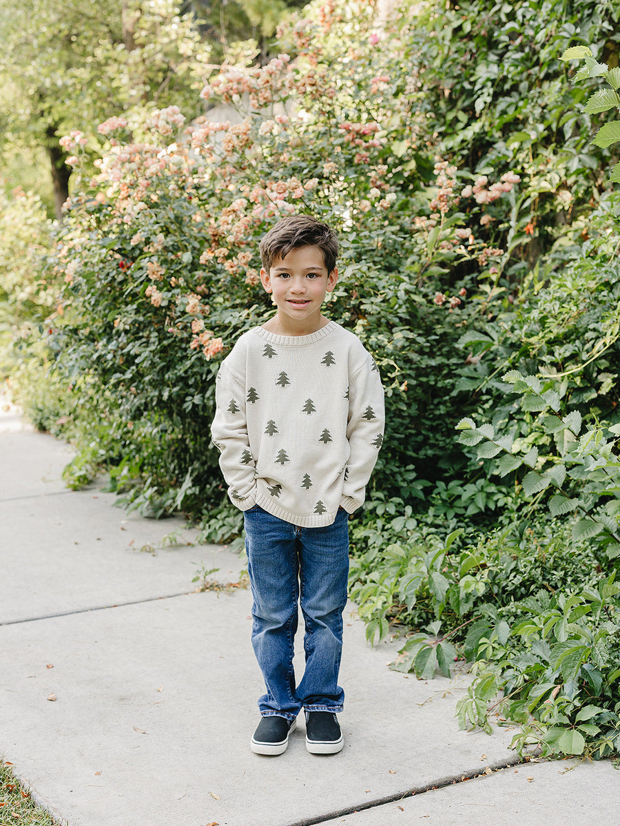 Pine Tree Knit Sweater Mebie Baby