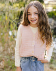 Pink Knit Button Down Vest