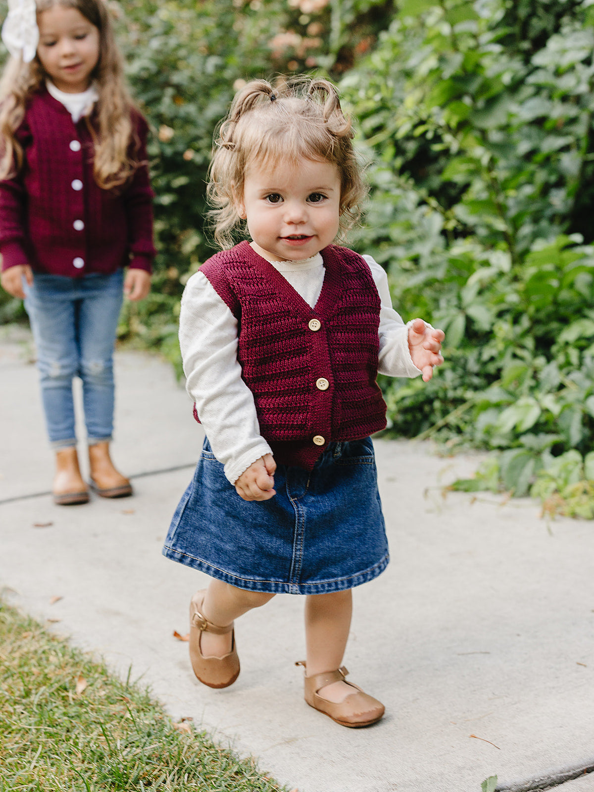 Burgundy Knit Vest Mebie Baby