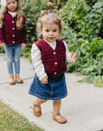Burgundy Knit Vest Mebie Baby