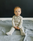 Oatmeal Bamboo Footed Zipper