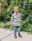 Cream Plaid Shacket Mebie Baby