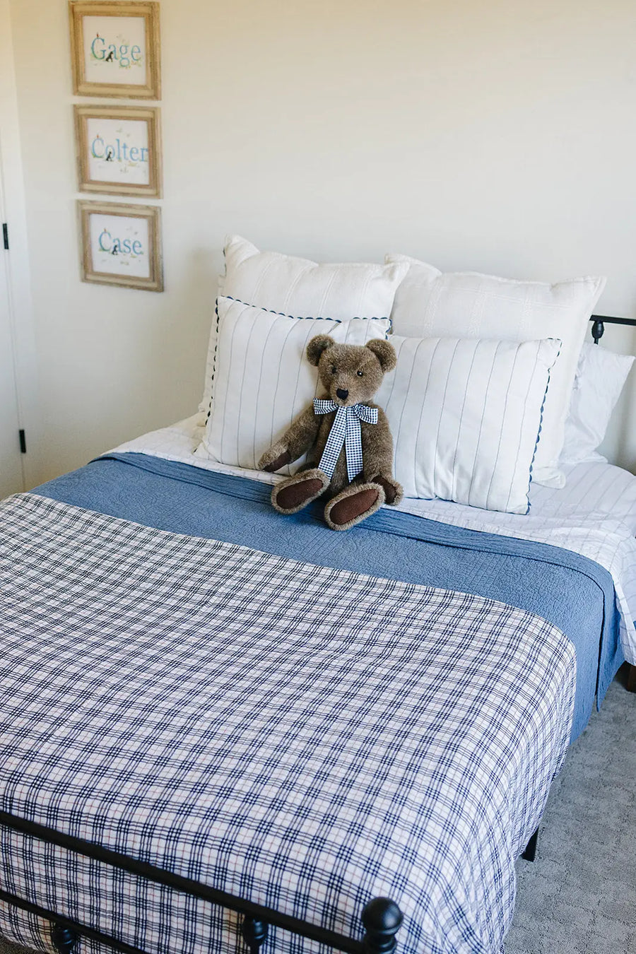 Vintage Plaid + Navy Plaid Twin Muslin Quilt Mebie Baby