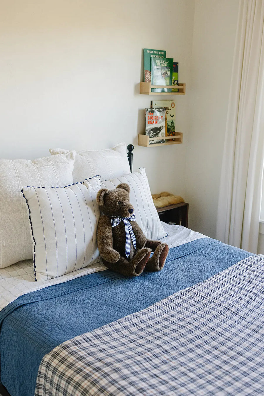 Vintage Plaid + Navy Plaid Twin Muslin Quilt Mebie Baby