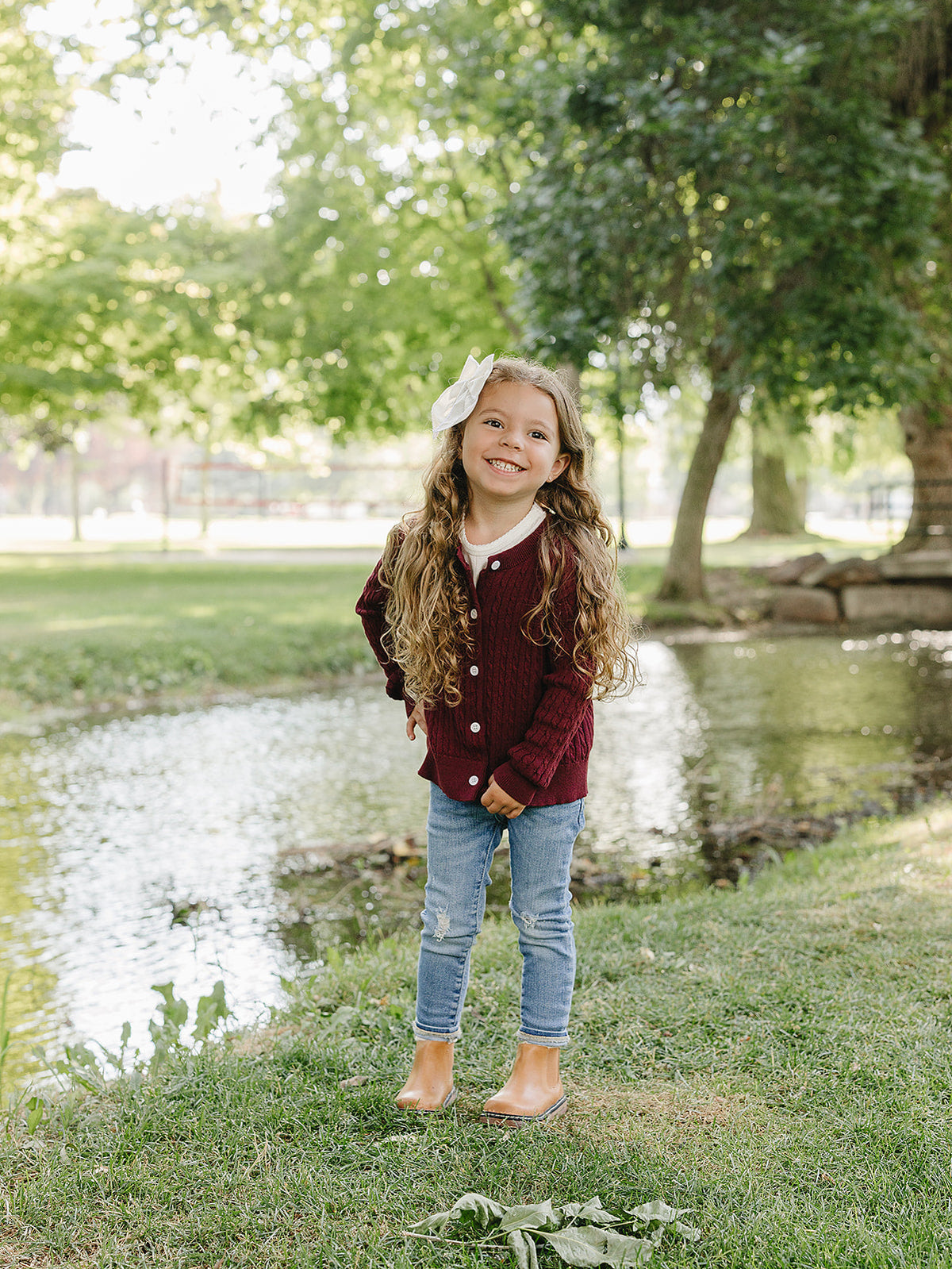 Burgundy Cable Knit Cardigan Mebie Baby